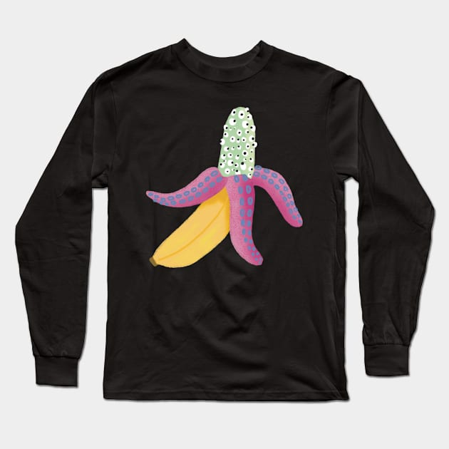 Alien Banana Long Sleeve T-Shirt by BennyHope